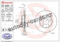 Brzdový kotouč BREMBO 09.9585.14 - MAZDA Brzdový kotouč BREMBO 09.9585.14 - MAZDA