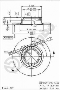 Brzdový kotouč BREMBO 08.6858.10 - SUBARU