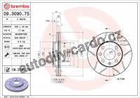 Brzdový kotouč BREMBO MAX 09.3090.75 - DAEWOO