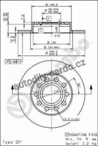 Brzdový kotouč BREMBO 08.9136.11