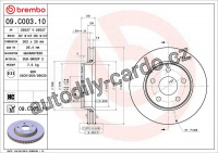 Brzdový kotouč BREMBO 09.C003.11 - JEEP