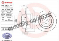 Brzdový kotouč BREMBO 08.6897.14 - SUBARU