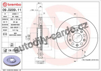 Brzdový kotouč BREMBO 09.D209.11