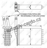 Výměník tepla, vnitřní vytápění NRF 54245 Výměník tepla, vnitřní vytápění NRF 54245