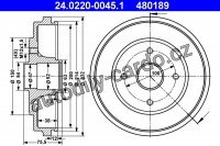 Brzdový buben ATE 24.0220-0045 (AT 480189) - OPEL, SUZUKI Brzdový buben ATE 24.0220-0045 (AT 480189) - OPEL, SUZUKI