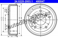 Brzdový buben ATE 24.0225-2003 (AT 480047) - VW