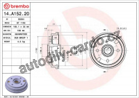 Brzdový buben BREMBO 14.A152.20 Brzdový buben BREMBO 14.A152.20