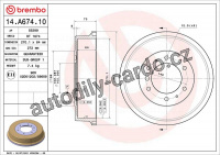 Brzdový buben BREMBO 14.A674.10 Brzdový buben BREMBO 14.A674.10