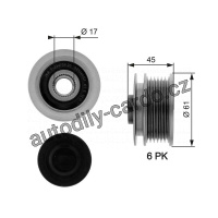 Alternátorová volnoběžka (předstihová spojka) GATES (GT OAP7087) - AUDI Alternátorová volnoběžka (předstihová spojka) GATES (GT OAP7087) - AUDI