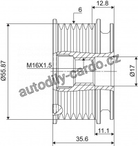 Alternátorová volnoběžka (předstihová spojka) Valeo 588032 - AUDI