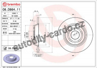Brzdový kotouč BREMBO 08.D864.11