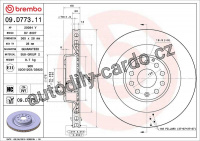 Brzdový kotouč BREMBO 09.D773.11 - TESLA