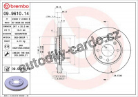 Brzdový kotouč BREMBO 09.9610.14 -  nahrazeno 09.9610.11