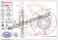 Brzdový kotouč BREMBO 09.D986.11