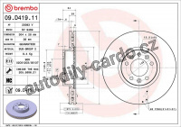 Brzdový kotouč BREMBO 09.D419.11