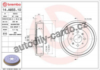 Brzdový buben BREMBO 14.A855.10