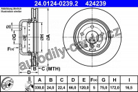Brzdový kotouč ATE 24.0124-0239 (424239)