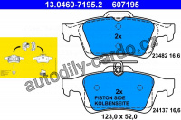 Sada brzdových destiček ATE 13.0460-7195 (AT 607195) - zadní Sada brzdových destiček ATE 13.0460-7195 (AT 607195) - zadní