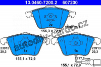 Sada brzdových destiček ATE 13.0460-7200 (AT 607200) - AUDI, SEAT, ŠKODA, VW