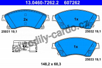 Sada brzdových destiček ATE 13.0460-7262 (AT 607262)