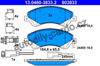 Sada brzdových destiček ATE 13.0460-3833 (AT 603833) - FORD