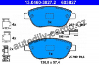 Sada brzdových destiček ATE 13.0460-3827 (AT 603827) - FIAT, LANCIA