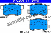 Sada brzdových destiček ATE 13.0460-5711 (AT 605711) - HONDA