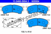 Sada brzdových destiček ATE 13.0460-5954 (AT 605954) - MAZDA Sada brzdových destiček ATE 13.0460-5954 (AT 605954) - MAZDA
