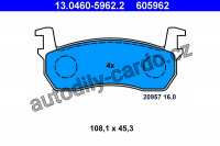 Sada brzdových destiček ATE 13.0460-5962 (AT 605962) - NISSAN Sada brzdových destiček ATE 13.0460-5962 (AT 605962) - NISSAN
