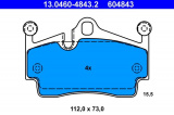Sada brzdových destiček ATE 13.0460-4843 (AT 604843) - PORSCHE