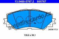 Sada brzdových destiček ATE 13.0460-5767 (AT 605767)