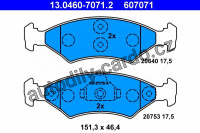 Sada brzdových destiček ATE 13.0460-7071 (AT 607071) - FORD