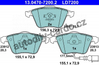 Sada brzdových destiček ATE Ceramic 13.0470-7200 (AT LD7200) - AUDI, SEAT, ŠKODA, VW Sada brzdových destiček ATE Ceramic 13.0470-7200 (AT LD7200) - AUDI, SEAT, ŠKODA, VW