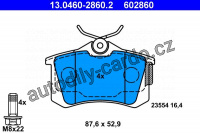 Sada brzdových destiček ATE 13.0460-2860 (AT 602860) - AUDI Sada brzdových destiček ATE 13.0460-2860 (AT 602860) - AUDI