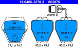 Sada brzdových destiček ATE 13.0460-2876 (AT 602876) - AUDI Sada brzdových destiček ATE 13.0460-2876 (AT 602876) - AUDI