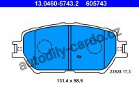 Sada brzdových destiček ATE 13.0460-5743 (AT 605743) - TOYOTA
