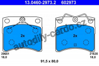 Sada brzdových destiček ATE 13.0460-2973 (AT 602973) - VW