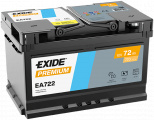 Autobaterie EXIDE EA722 72AH 720A 275x175x175