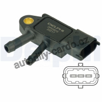 Senzor, tlak výfuk.plynů DELPHI DPS00018