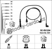 Sada kabelů pro zapalování NGK RC-RV1204 - NISSAN, ROVER