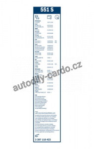 Sada stěračů BOSCH (BO 3397118423) - 550mm + 500mm
