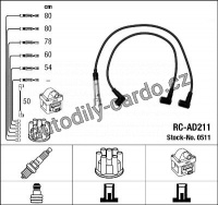 Sada kabelů pro zapalování NGK RC-AD211 - AUDI Sada kabelů pro zapalování NGK RC-AD211 - AUDI