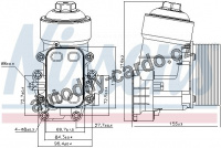 Olejový chladič, motorový olej NISSENS 91158