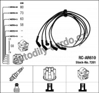 Sada kabelů pro zapalování NGK RC-AR610 - ALFA ROMEO Sada kabelů pro zapalování NGK RC-AR610 - ALFA ROMEO