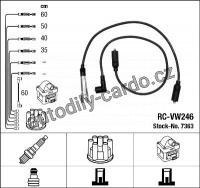 Sada kabelů pro zapalování NGK RC-VW246 - SEAT, VW