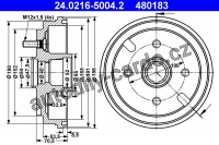 Brzdový buben ATE 24.0216-5004 (AT 165004) Brzdový buben ATE 24.0216-5004 (AT 165004)
