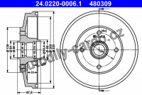 Brzdový buben ATE 24.0220-0006 (AT 200006) Brzdový buben ATE 24.0220-0006 (AT 200006)