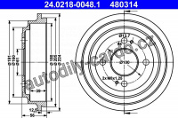 Brzdový buben ATE 24.0218-0048 (AT 180048) Brzdový buben ATE 24.0218-0048 (AT 180048)