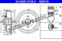 Brzdový buben ATE 24.0220-3726 (AT 480216)