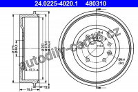 Brzdový buben ATE 24.0225-4020 (AT 254020) Brzdový buben ATE 24.0225-4020 (AT 254020)